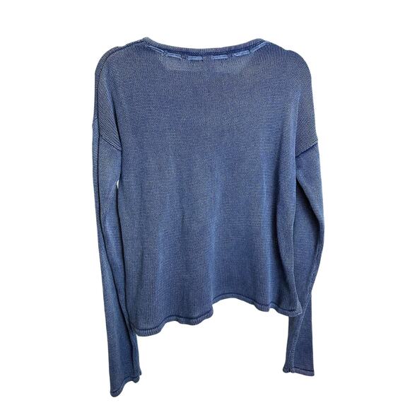 Vintage Cocoon Bay Jean Sweater Women's Medium Blue Denim Pockets Boho Western - Picture 2 of 5